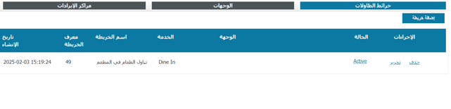 تفعيل خرائط الطاولات